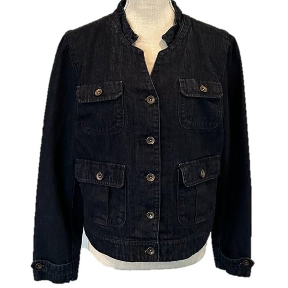 Jackets & Blazers - L Brand - Women's Blue Dark Wash Jean Jacket